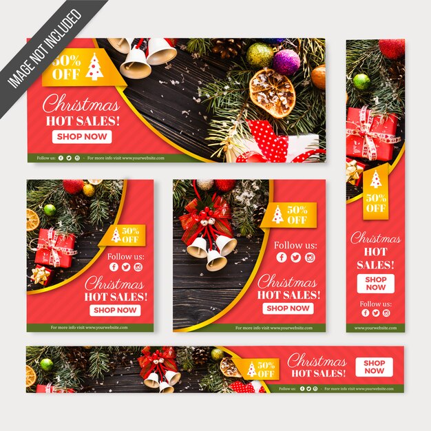 Web de banners de vendas de natal