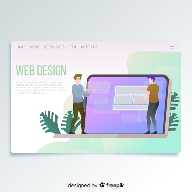 Vetor grátis web design landing page