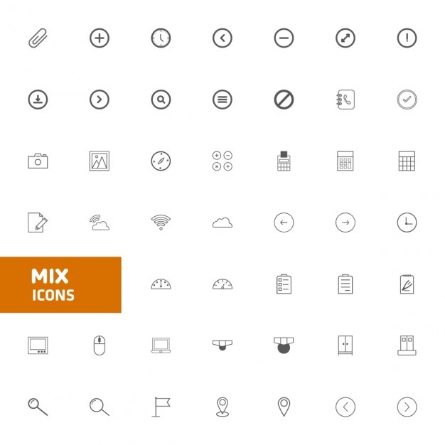 Web site de ícones Mix vetor ajustadas
