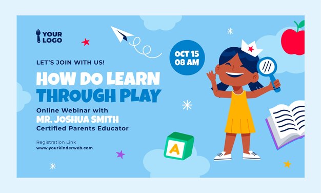 Webinar de creche de design plano