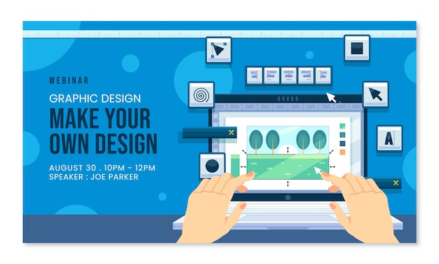 Vetor grátis webinar de designer gráfico desenhado à mão