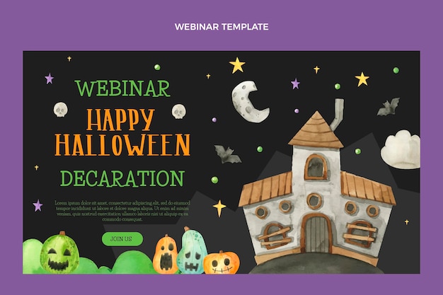 Vetor grátis webinar de halloween em aquarela