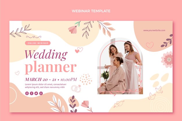Webinar de planejador de casamento desenhado à mão