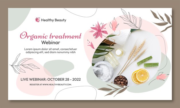 Webinar de salão de beleza floral desenhado à mão