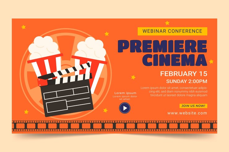 Vetor grátis webinar do festival de cinema de design plano