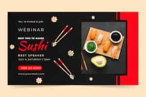 Vetor grátis webinar restaurante japonês