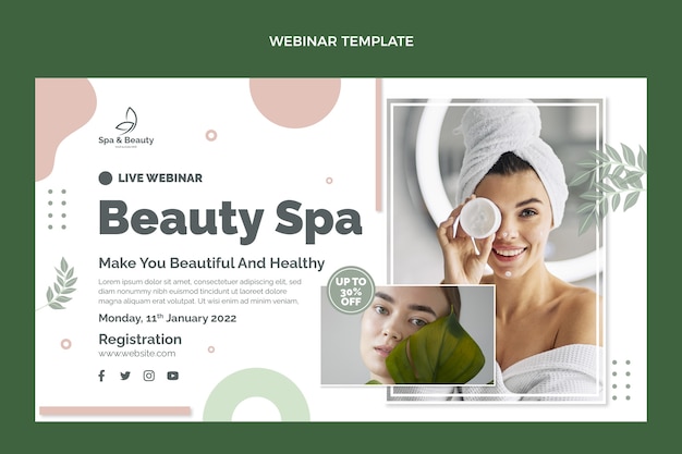 Vetor grátis webinar spa de design plano