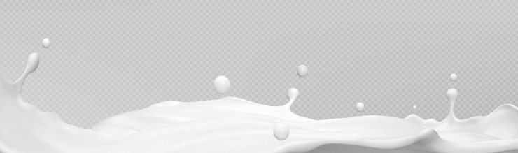 Vetor grátis white milk wave splash with flying droplets