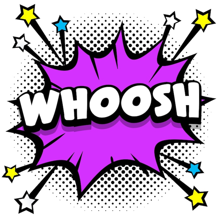 Vetor grátis whoosh pop art quadrinhos bolhas de fala livros efeitos sonoros