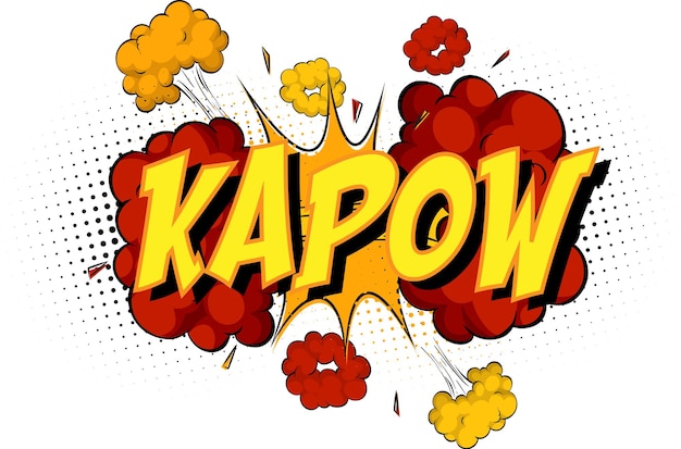 Word kapow na nuvem cômica