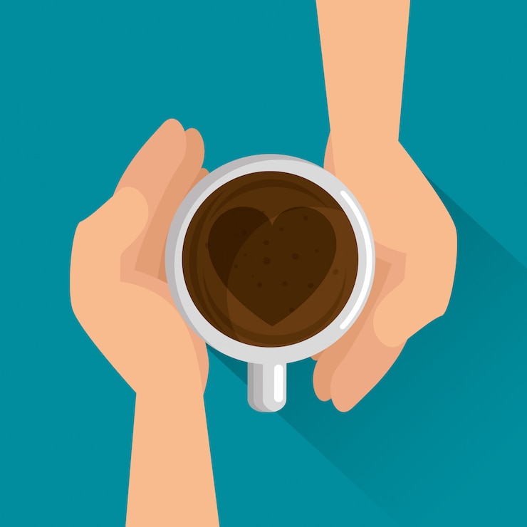 Vetor grátis xícara de café delicioso com coração