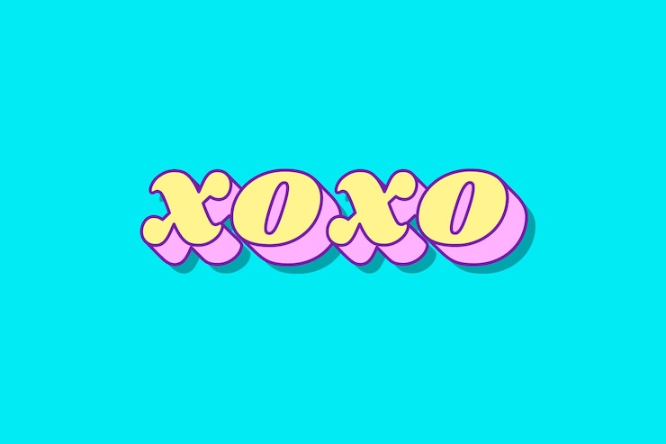 Vetor grátis xoxo palavra retrô tipografia vetor