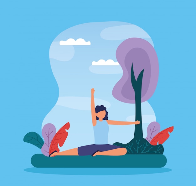 Yoga ao ar livre em estilo simples