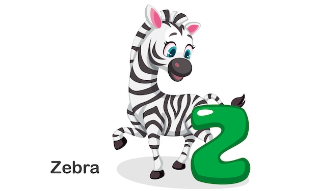 Z para zebra Vetor Premium