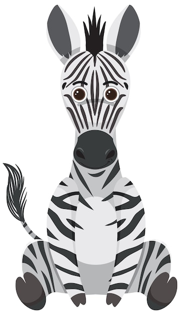 Vetor grátis zebra bonita em estilo simples isolado