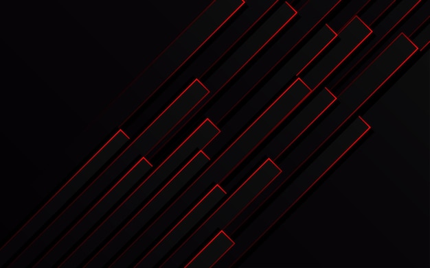 Vetor grátis zoom de velocidade de tubulação de linhas de luz vermelha abstrata na tecnologia de fundo preto