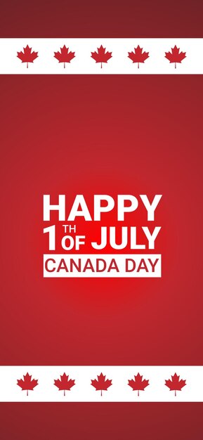 Vetor 1º de julho dia do canadá fundo do telefone móvel