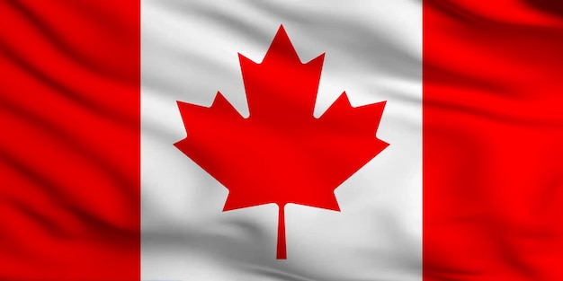 1 de julho Dia feliz do Canadá Bandeira da bandeira do Canadá no fundo branco