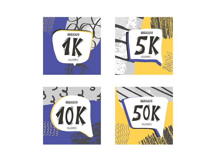 Vetor 10 k obrigado seguidores obrigado português