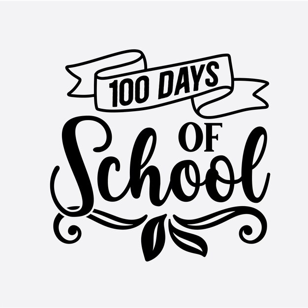 Vetor 100 dia de escola design de camiseta svg