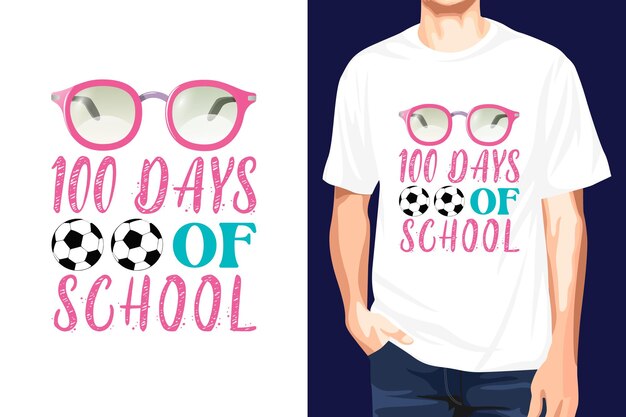 Vetor 100 dias de design de camiseta escolar