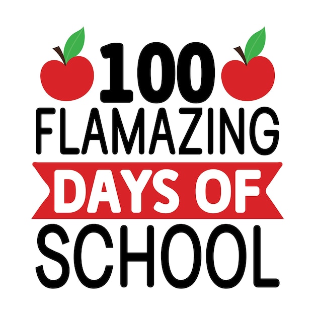 Vetor 100 dias de escola svg design