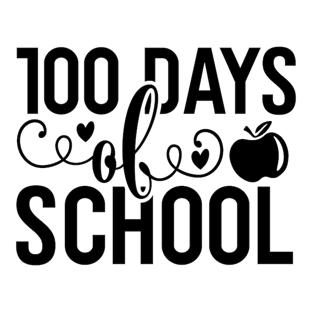 Vetor 100 dias de escola svg