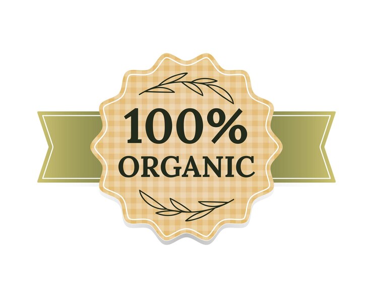 Vetor 100 sinal de ícone de rótulo de produto orgânico adesivo para produtos orgânicos distintivo de comida orgânica ilustração vetorial