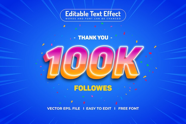 Vetor 100k efeitos de texto 3d editáveis especiais