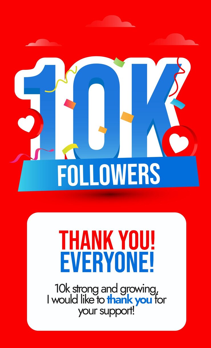 Vetor 10k followers subscribers história de mídia social post colorido
