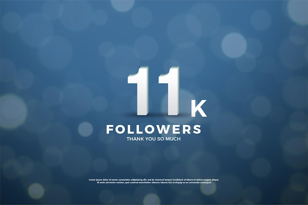 11k Seguidores com números e design simples