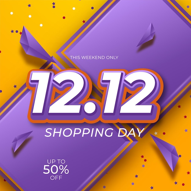 12.12 banner de venda do dia de compras online