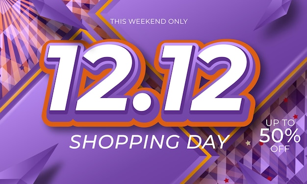 12.12 banner de venda do dia de compras online