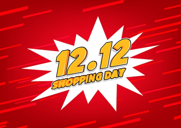12.12 Design de banner ou folheto de venda do dia de compras.
