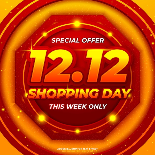 12.12 design de pôster ou folheto de venda de compras online