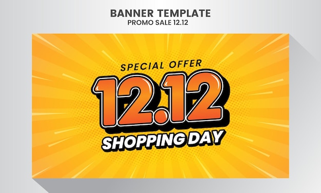 1212 Shopping Day Flash Sale Super Sale Banner Modelo de design de desconto de oferta especial
