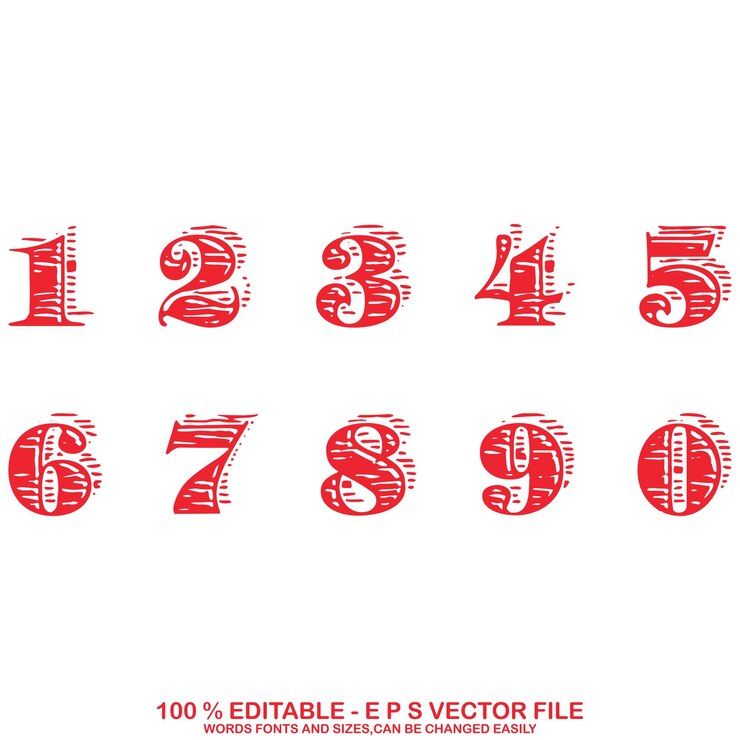Vetor 1234567890 números tipografia camiseta gráficos vetores