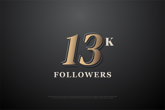 13k seguidores com belos números 3d de ouro