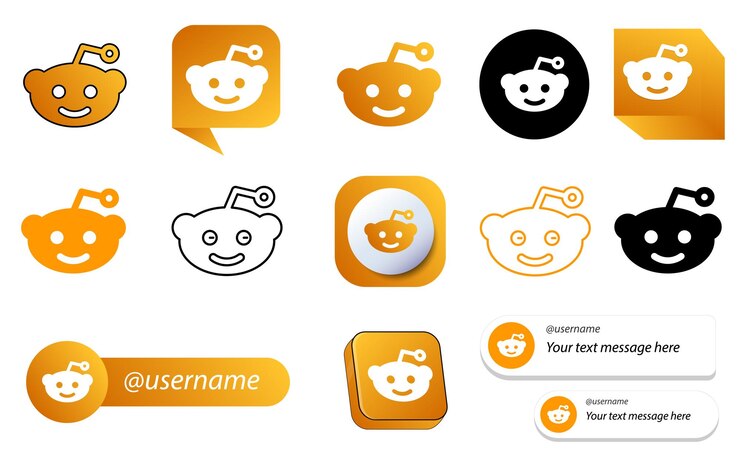 Vetor 14 pacote de ícones de mídia social do reddit