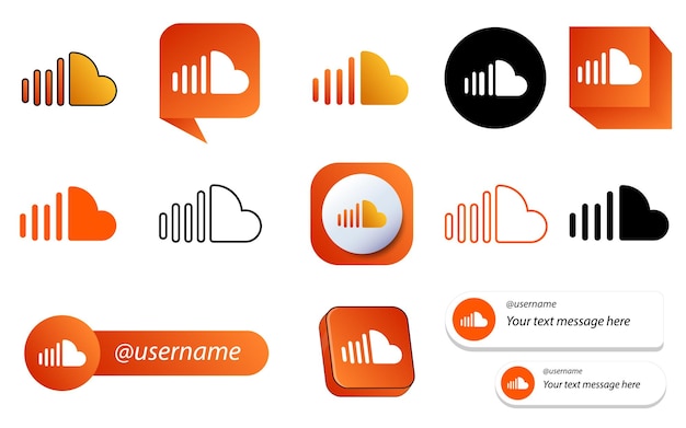 14 soundcloud sound music pacote de ícones de mídia social