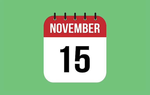 Vetor 15 de novembro calendário calendário ilustração vetorial