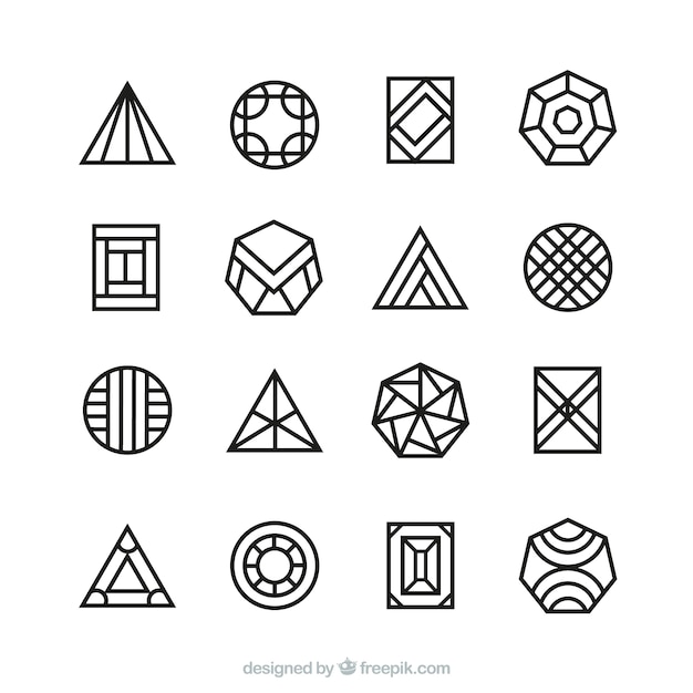 16 logotipos geométricos de monolina