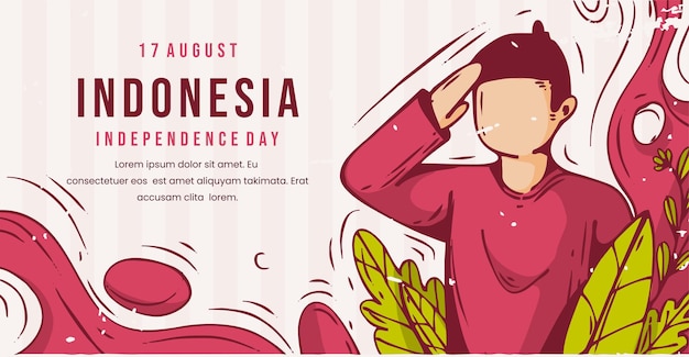 17 de agosto, dia da independência da indonésia, vetor de fundo de banner