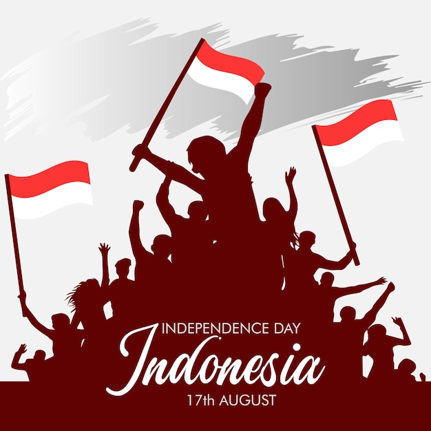 Vetor 17 de agosto ilustração vetorial do dia da independência da indonésia feliz dia da independência da indonésia