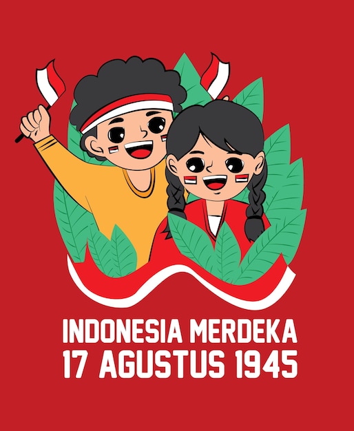 17 fundo de modelo agustus indonésia merdeka para o dia da independência da indonésia