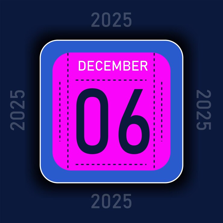 Vetor 2 cor calendário do mês de dezembro de 2025