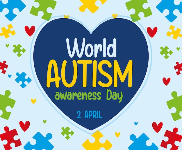 Vetor 2 de abril dia mundial da conscientização do autismo
