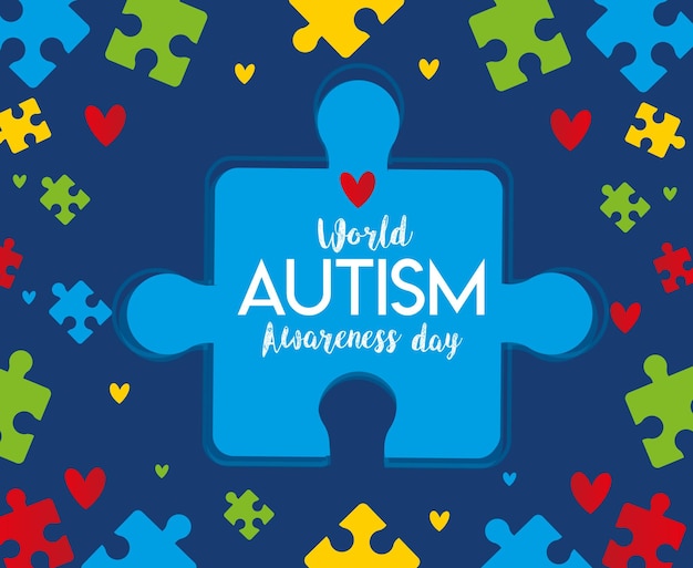 Vetor 2 de abril dia mundial da conscientização do autismo