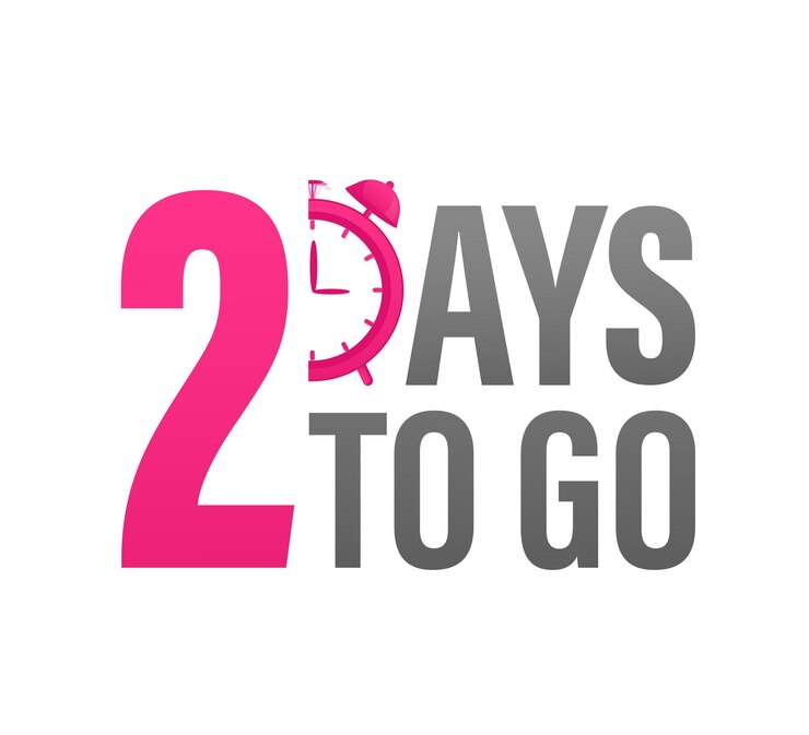 2 dias para ir em estilo moderno Distintivo de oferta especial Web design Etiqueta de venda Ilustração vetorial