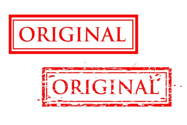 2 estilos vector retângulo vermelho efeito carimbo de borracha, original